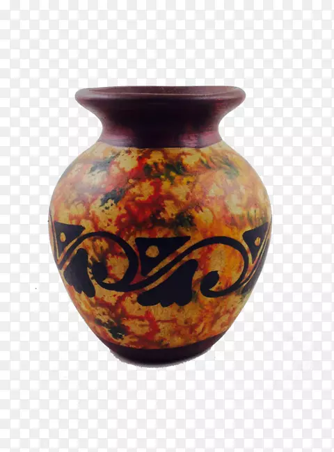 花瓶陶瓷泥花盆陶器.瓶葫芦画
