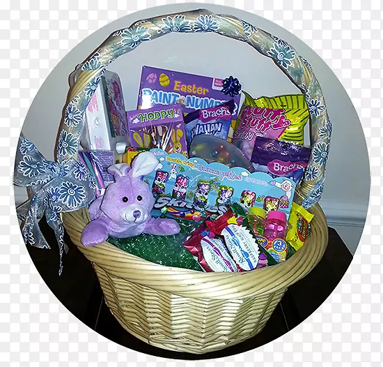 复活节兔子食物礼品篮-奖品篮
