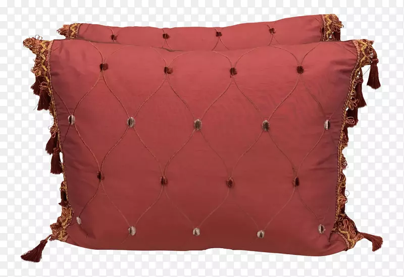 靠垫投掷枕头红。m-红色丝绸枕头。