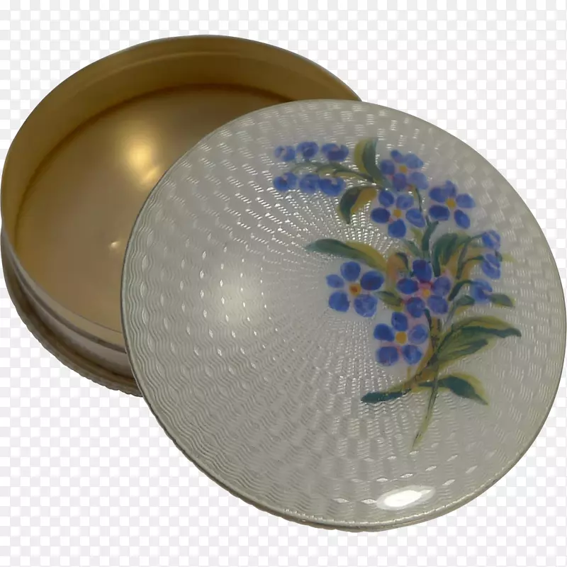 盘子陶瓷蓝白色陶器钴蓝餐具-百合花山谷珠宝