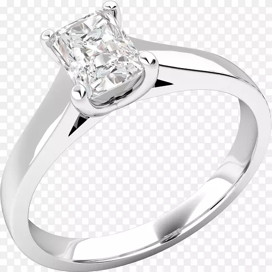 婚戒银制品设计珠宝.辐射切割钻石戒指设置