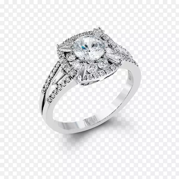 结婚戒指蓝宝石银产品设计.无宝石的钻石戒指设置