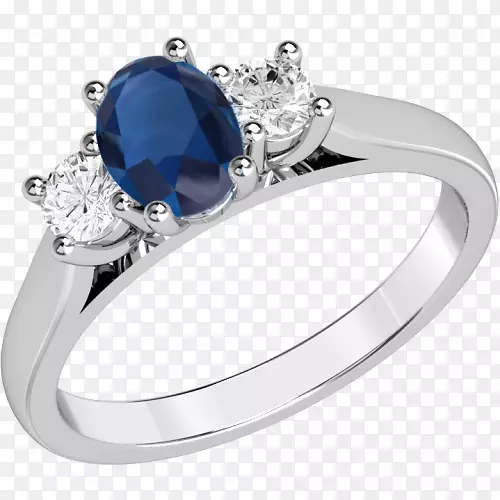 订婚戒指宝石钻石切割.蓝宝石钻石戒指设置