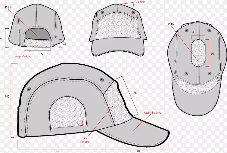 帽子棒球帽尺寸私船帽缝制图案