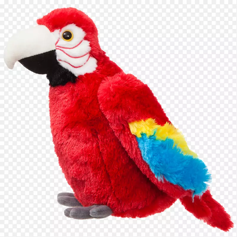 鹦鹉填充动物&可爱的玩具，鲜红的金刚鹦鹉-羊驼毛绒