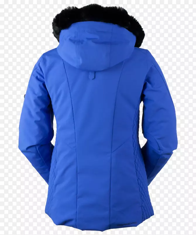 极地羊毛蓝夹克套筒人造毛皮外套带兜帽