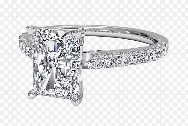 钻石耳环结婚戒指订婚戒指辐射切割钻石戒指设置
