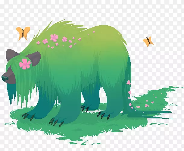 熊精神自然动物插图-自然精神