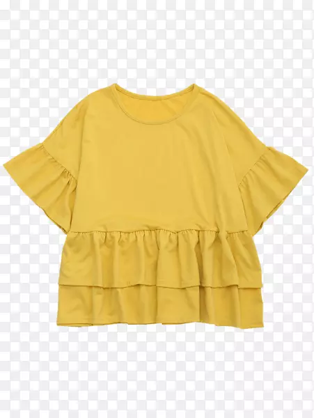 t恤袖子连衣裙.妇女用黄色楔形网球鞋