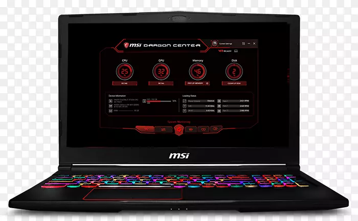 英特尔MSI GET 63突击者微星国际GeForce笔记本电脑-目标场布局