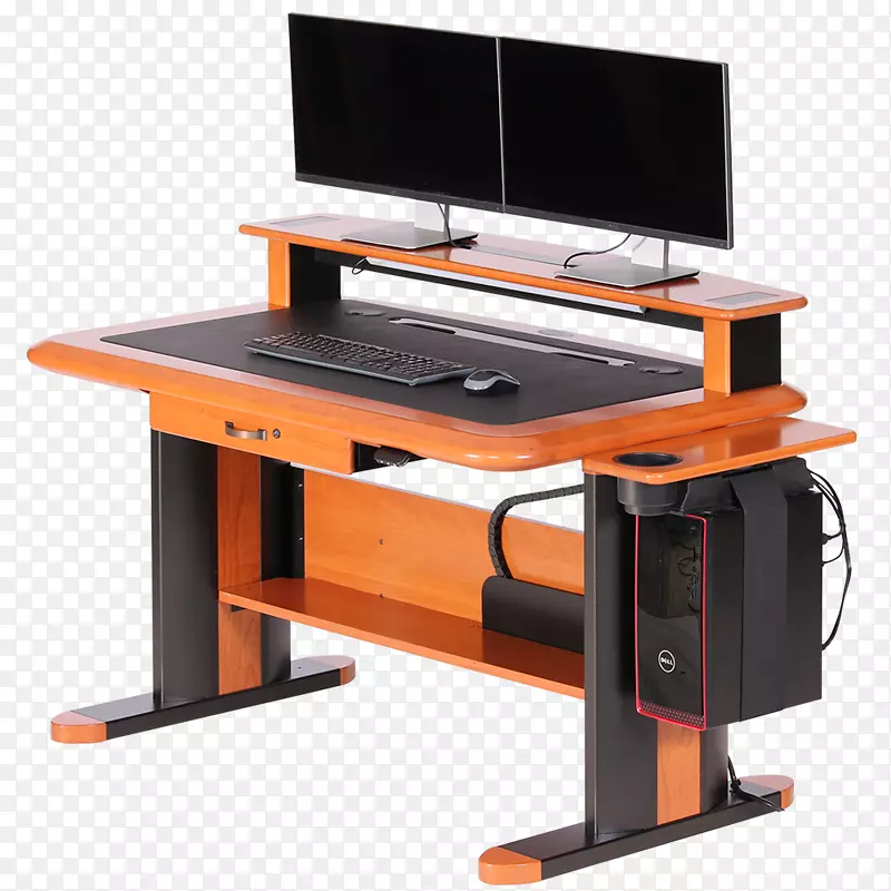 立桌电脑办公桌办公室及桌椅电脑显示器木材桌面球童
