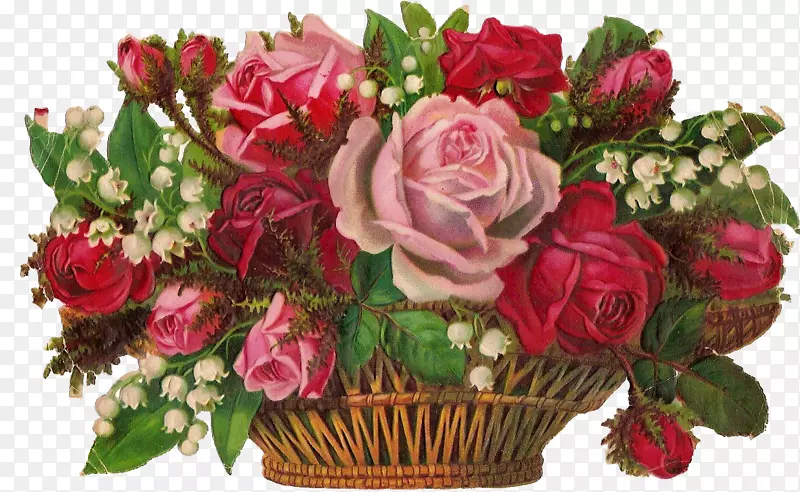 花园玫瑰花束设计png图片.维多利亚花篮