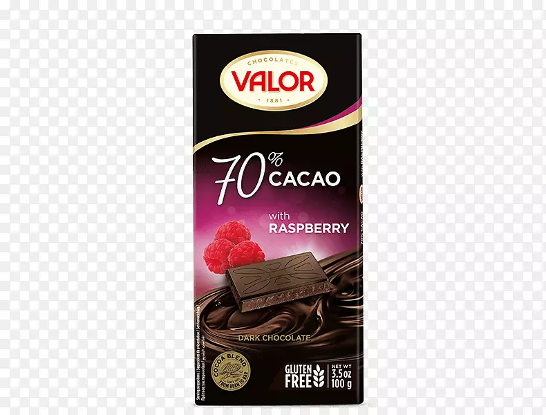 巧克力棒巧克力松露黑巧克力勇敢，S.A。-覆盆子黑巧克力甜点