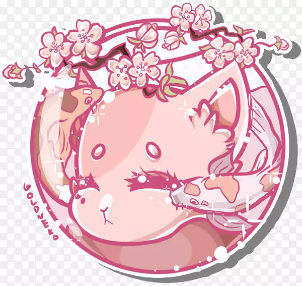 剪贴画贴图粉红m花-锦鲤鱼画