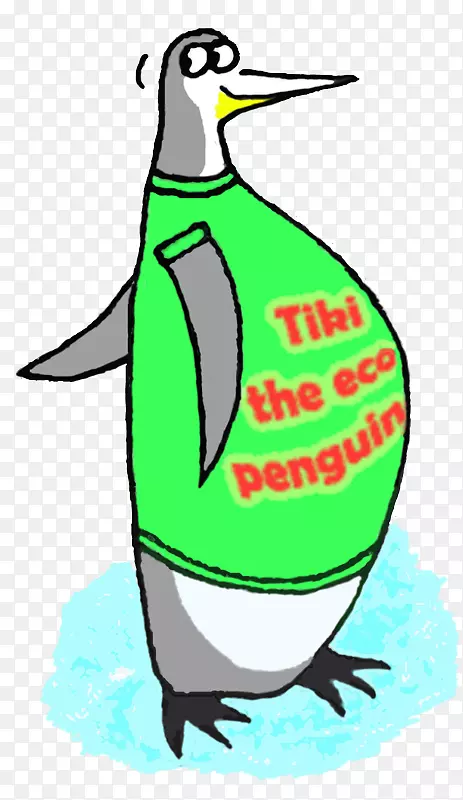 国王企鹅剪贴画卡通插图-全球变暖企鹅