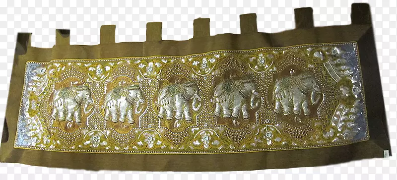 铜青铜亚沙龙象材-泰国丝绸挂毯