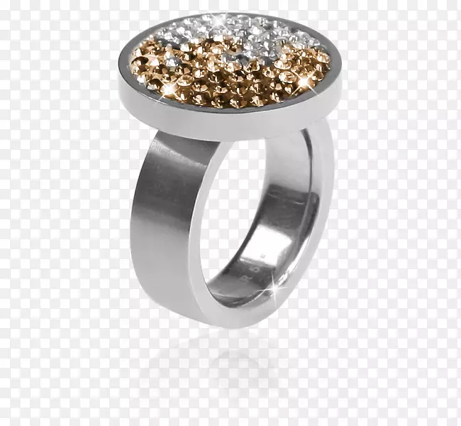 戒指银产品设计车身珠宝钻石-棕色混合