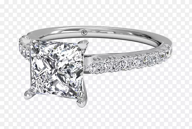 钻石切割订婚戒指公主切割钻石戒指