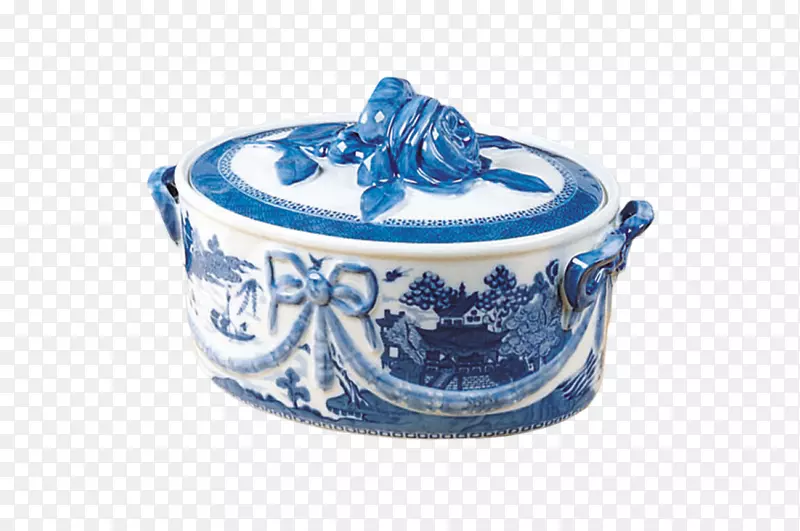 Mottahedeh&Company mottahedeh Blue canton覆盖砂锅餐具陶瓷-蓝色瓷片