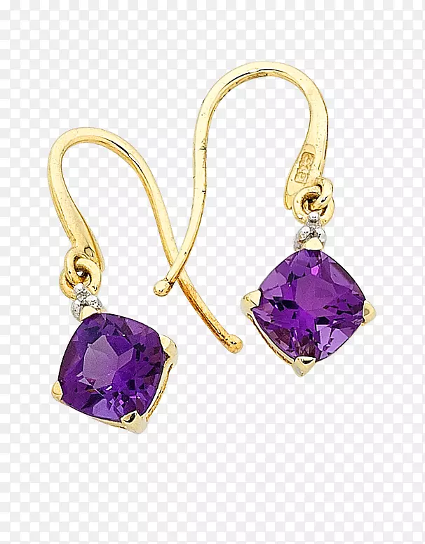 金紫水晶和钻石耳环珠宝宝石紫水晶耳环