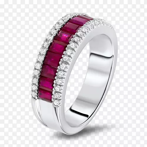 婚戒银产品设计-红宝石公主王冠戒指