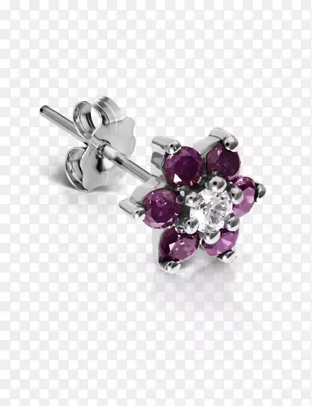 钻石紫水晶首饰耳环.钻石花耳环