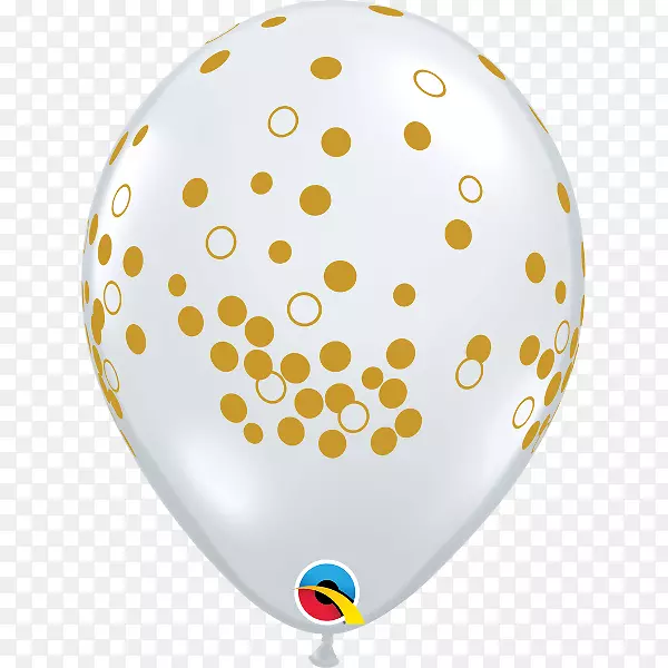 11“胶乳气球大圆点彩纸钻石金气球和彩纸