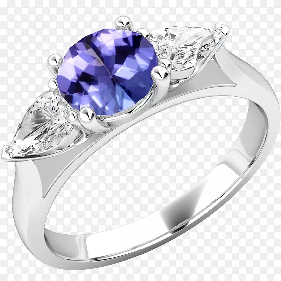 蓝宝石订婚戒指钻石切割-所有女孩的金环