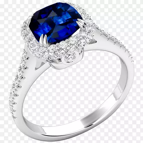 蓝宝石戒指钻石珠宝宝石锡兰蓝宝石耳环