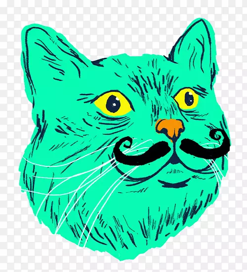 胡须猫插图插画猫焦虑的猫行为