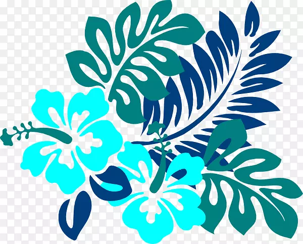 剪贴画夏威夷木槿木荷图片哈伯-叶迷迭香-水