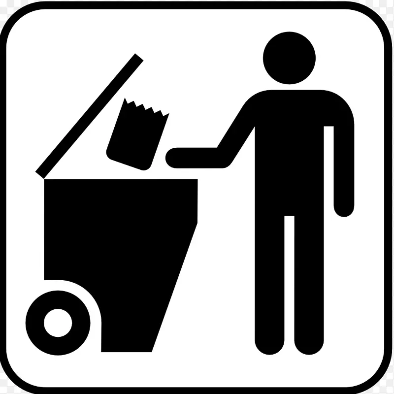 垃圾桶和废纸篮废物管理标志回收-设计图标