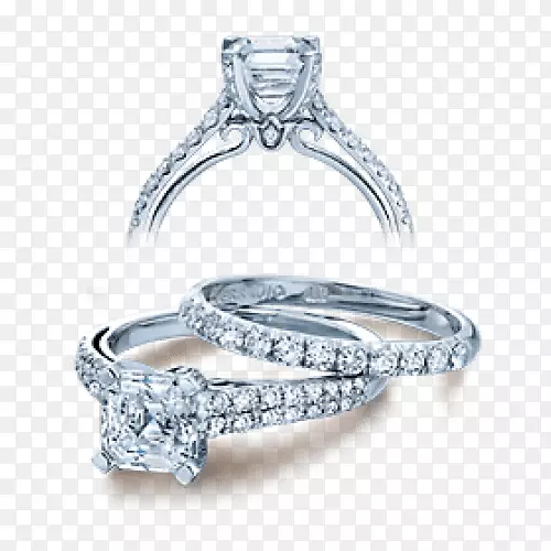 订婚戒指，结婚戒指，钻石珠宝.带无限带的垫子