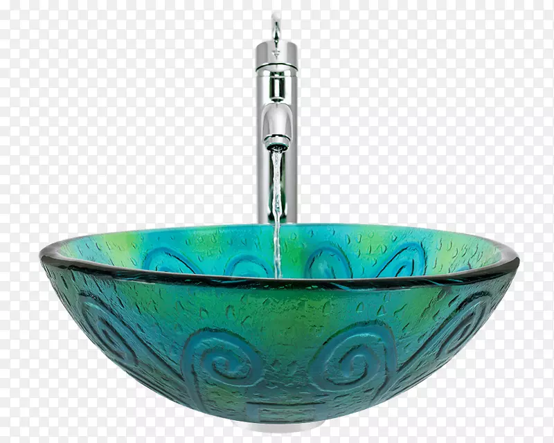 碗水槽玻璃浴室水龙头把手和控制.浴室水槽的概念