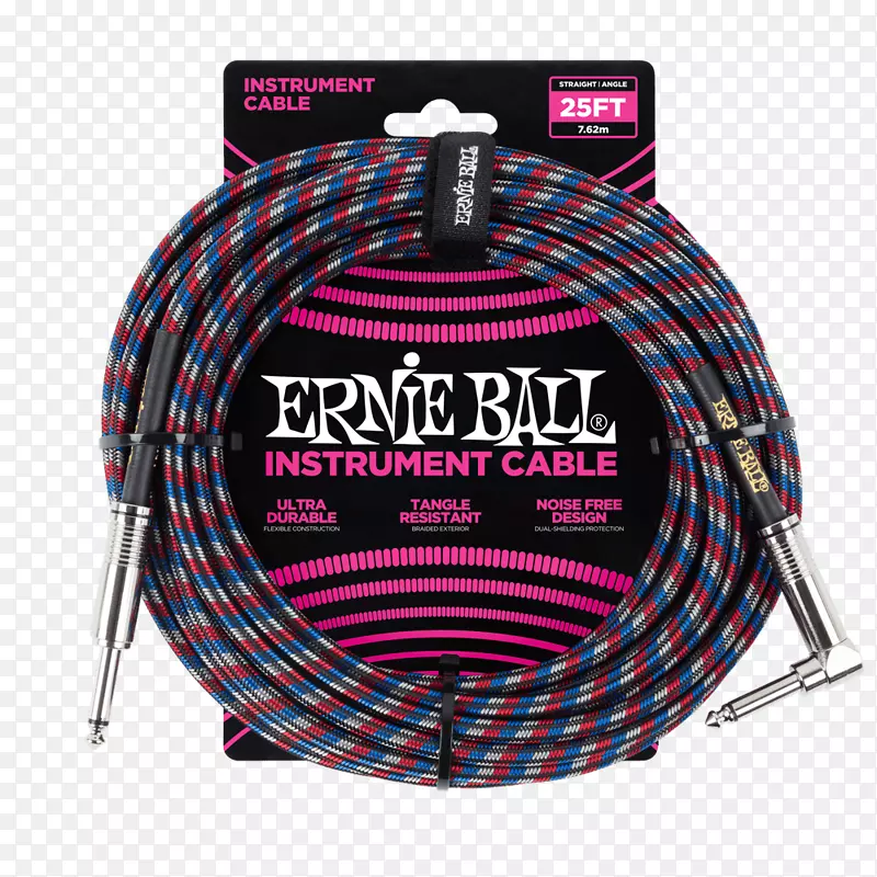 厄尼球1/4“ts直到直角编织乐器电缆乐器厄尼球2221镍缠绕电吉他弦10-46普通狭缝编织电缆