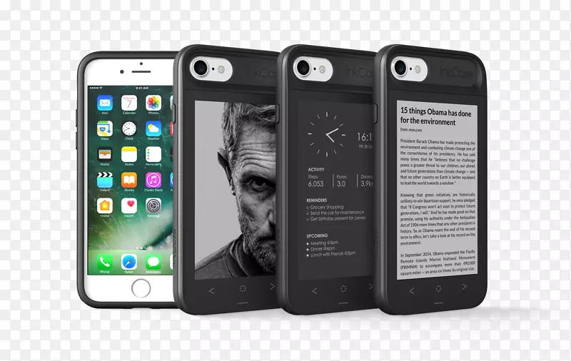 OAXIS Inkcase for iphone 7-黑色e墨水电子阅读器智能手机-最好的朋友手机案例iphone 4