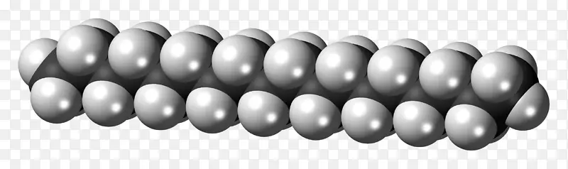 十六烷分子脂肪酸化学十五烷碳原子模型黑白