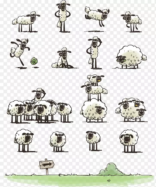 数羊画牲畜别针-萨福克羊
