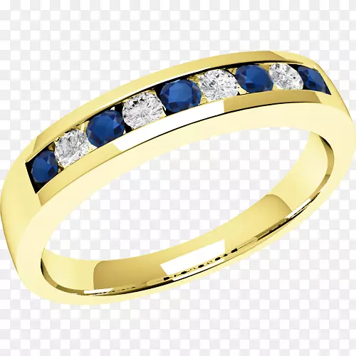 永恒戒指祖母绿钻石订婚戒指-黄金无限带