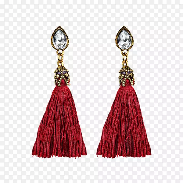 耳环-马多里卡珍珠珠宝仿制宝石和莱茵石-钩针红心耳环
