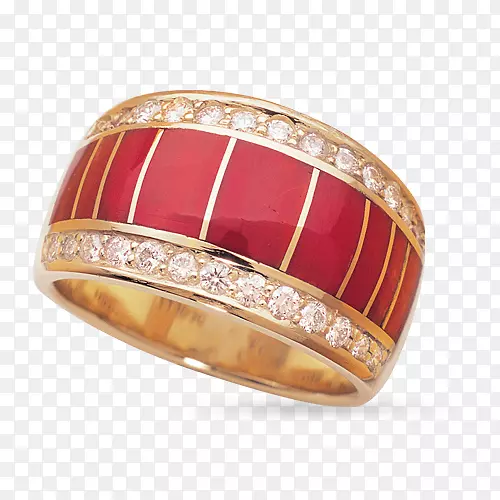 结婚戒指圣菲金工钻石-女士绿松石结婚戒指
