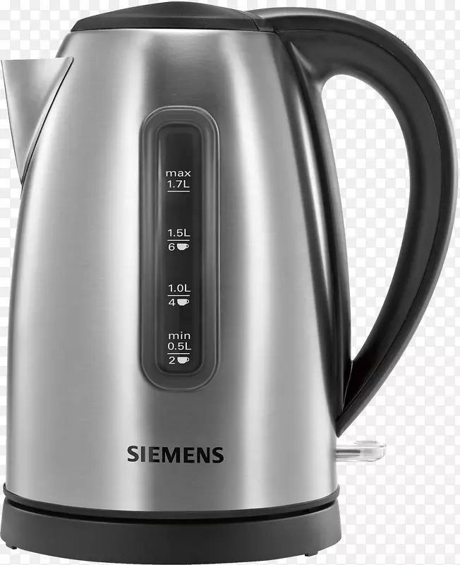西门子1.7升电水壶-TW 7902 gb，黑银西门子水壶-钢茶壶
