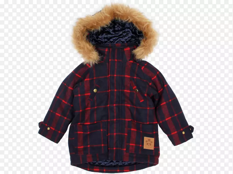 儿童服装外套-带兜帽的狐狸皮夹克