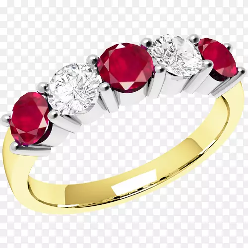 红宝石永恒戒指结婚戒指蓝宝石红宝石钻石戒指