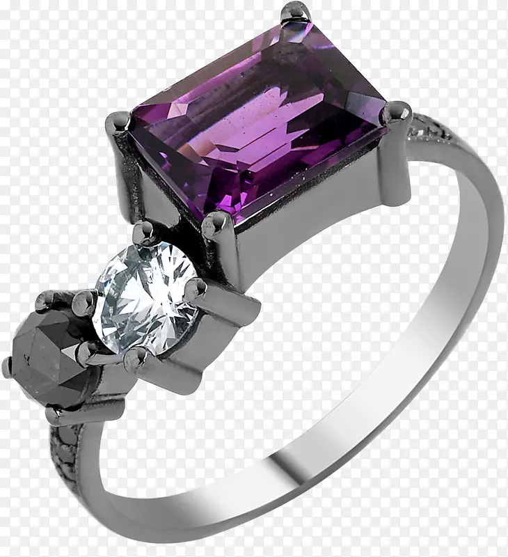 紫水晶耳环珠宝蓝宝石紫水晶戒指