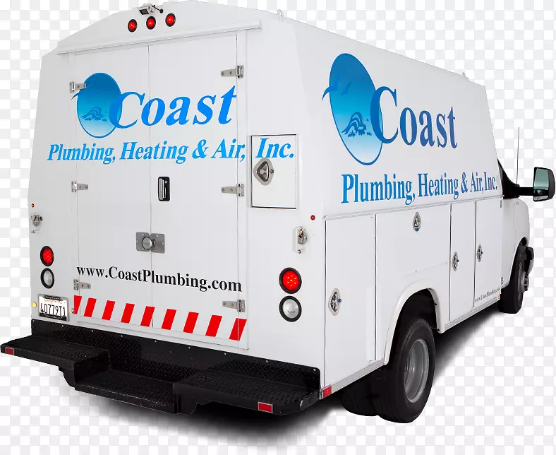 海岸管道，暖气，公司管道工暖通空调橙色海岸管道-水暖卡车