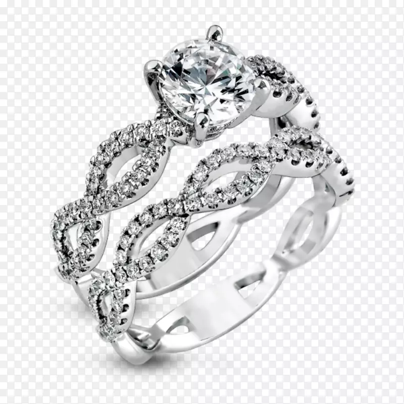 钻石订婚戒指结婚戒指促进剂.没有石头的金戒指设置