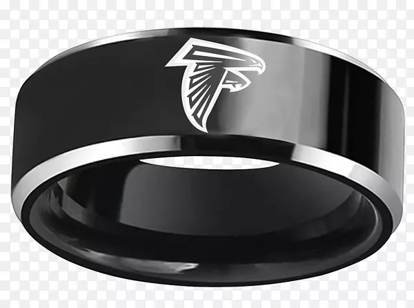 亚特兰大猎鹰超级碗nfl达拉斯牛仔费城老鹰-不锈钢黑色结婚戒指