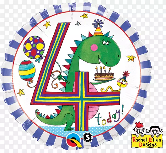气球4/4岁生日恐龙箔旗生日派对4/4生日恐龙箔旗生日快乐-婴儿倒计时9天