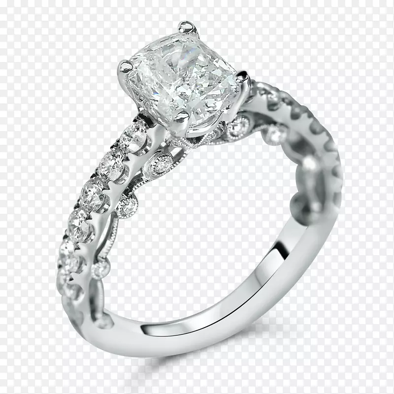 结婚戒指订婚戒指钻石丝带戒指